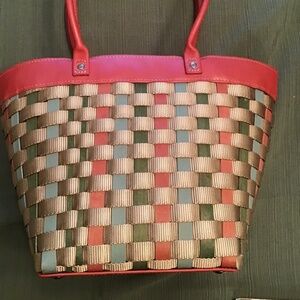 Longaberger Multicolor To Go Woven Tote